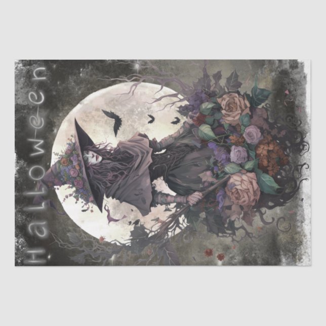 Papier Mousseline Sorcière florale mystique (Recto)