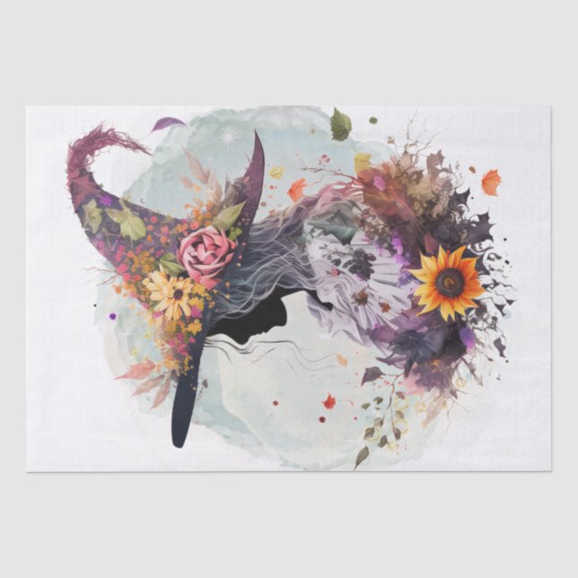 Papier Mousseline Sorcière florale mystique (Recto)