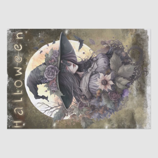 Papier Mousseline Sorcière florale mystique (Recto)