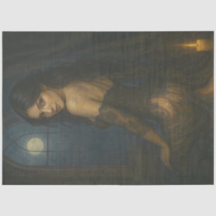 Papier Mousseline Sorcière Lune à Lace Gown   Riz sorcier gothique