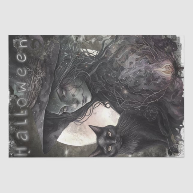 Papier Mousseline Sorcière mystique gothique (Recto)