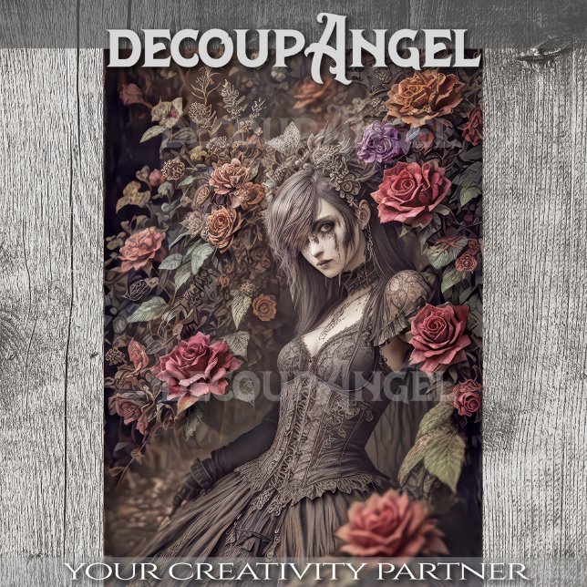 Papier Mousseline Sorcière mystique : Hannah - Découpage - (Créateur téléchargé)