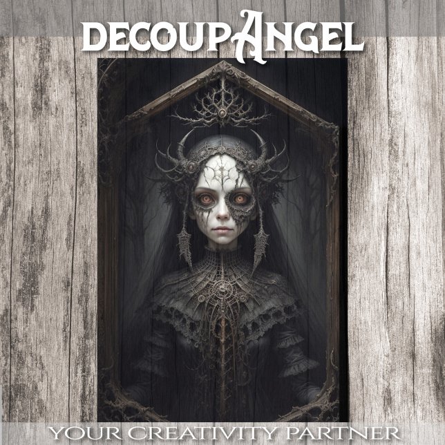 Papier Mousseline Sorcière mystique : Petra - Découpage - (Créateur téléchargé)