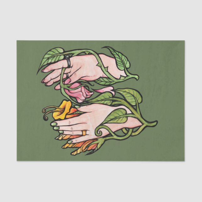 Papier Mousseline Sorcière verte Magick (Recto)