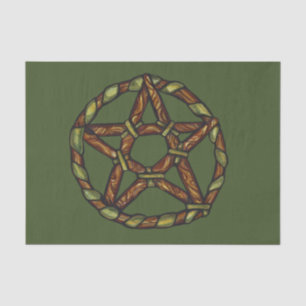 Papier Mousseline Sorcière verte païenne pentacle nature Wicca
