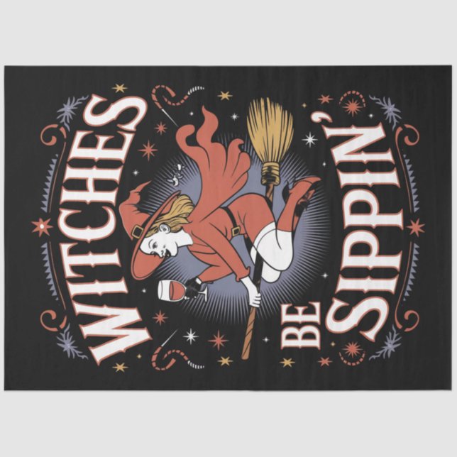 Papier Mousseline Sorcières Be Sippin' Halloween Éffrayant (Recto)