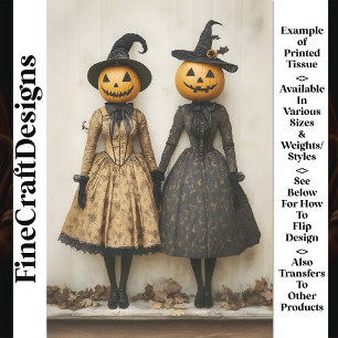 Papier Mousseline Sorcières de citrouille Steampunk victoriennes AL5