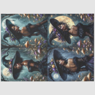 Papier Mousseline Sorcières gothiques enchantées avec champignons et