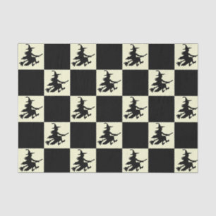Papier Mousseline Sorcières noires à carreaux