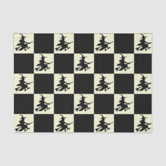 Papier Mousseline Sorcières noires à carreaux