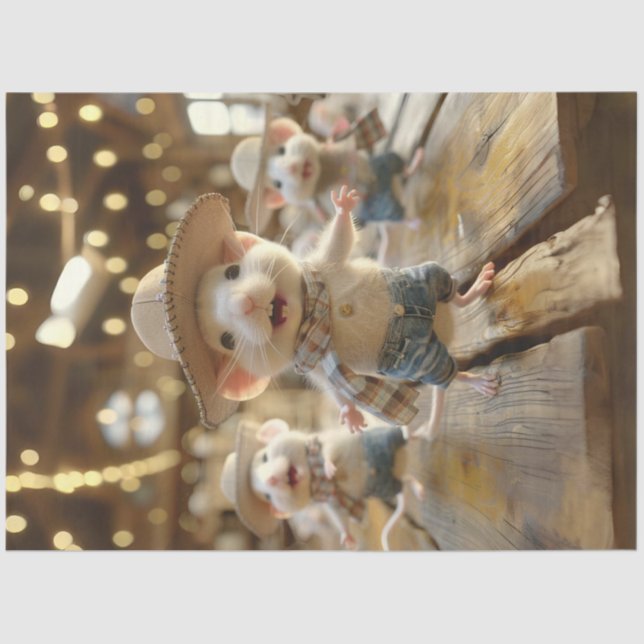 Papier Mousseline Souris de danse de ligne lunaire de découpage (Recto)