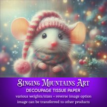 Souris de Noël Excentrique Art Rustique d'Hiver Dé