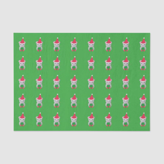 Papier Mousseline Souris de Noël mignonne (Recto)