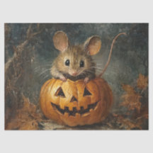 Souris d'Halloween mignonne avec citrouille pour d