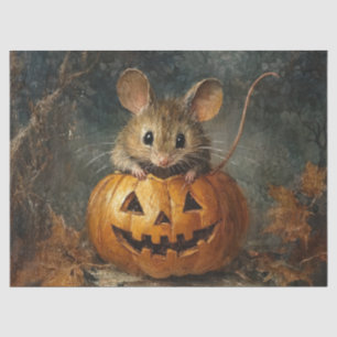 Papier Mousseline Souris d'Halloween mignonne avec citrouille pour d