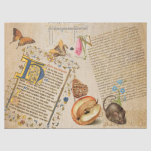 Papier Mousseline Souris papillon Fleur de Script Illuminé