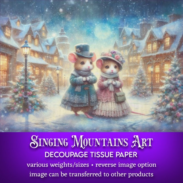 Papier Mousseline Souris Victorienne En Hiver Vilage Découpage (Créateur téléchargé)