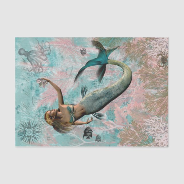 Papier Mousseline Sous la mer (Recto)