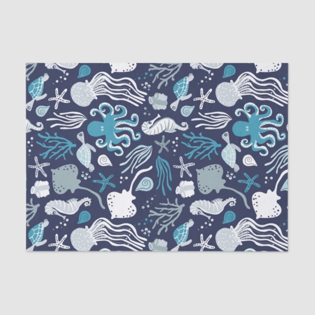 Papier Mousseline Sous la mer (Recto)
