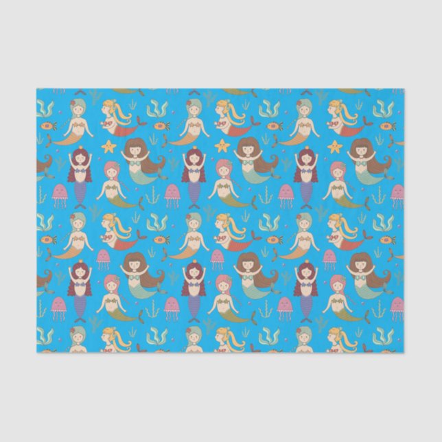 Papier Mousseline Sous la mer, une bonne sirène fait ce que font les (Recto)