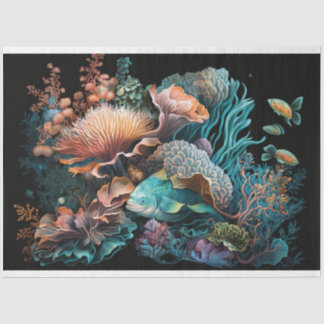 Papier Mousseline Sous le bol de poisson de mer