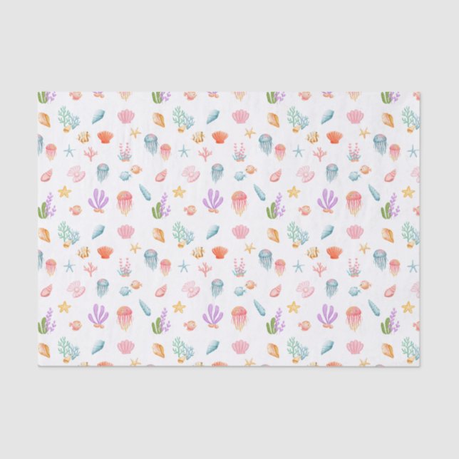 Papier Mousseline Sous le Motif marin (Recto)