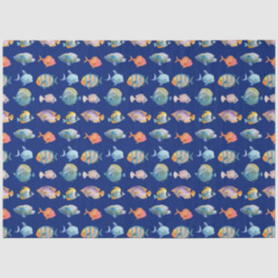 Papier Mousseline Sous le Motif marin du poisson nautique
