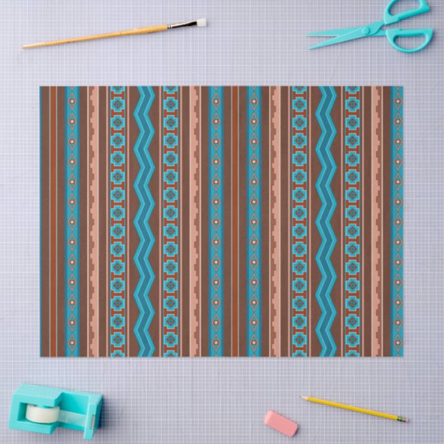 Papier Mousseline Southwest Style Geometric Cameron Gorge Design (Artisanat)