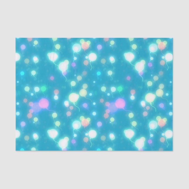 Papier Mousseline Sparkly Party Balloons Blue (Recto)