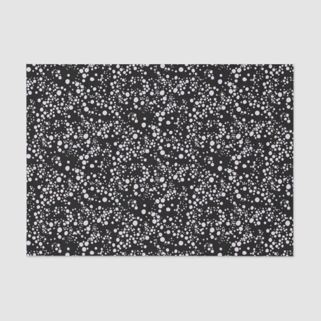 Papier Mousseline Speckies sur papier de tissus noirs (Recto)