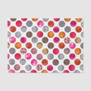 Papier Mousseline Sphères de géo Abstraite Magenta Orange