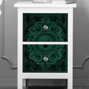 Papier Mousseline Spider Witch   Emerald Green Spiderweb Flourish