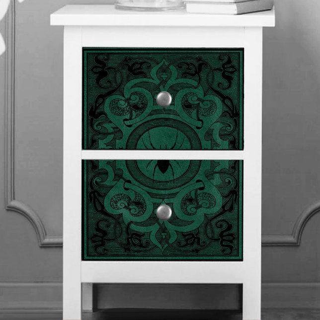 Papier Mousseline Spider Witch | Emerald Green Spiderweb Flourish (Créateur téléchargé)