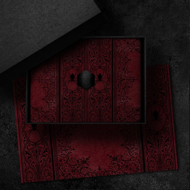 Papier Mousseline Spider Witch | Imaginaire rouge foncé Spiderweb fl (Créateur téléchargé)