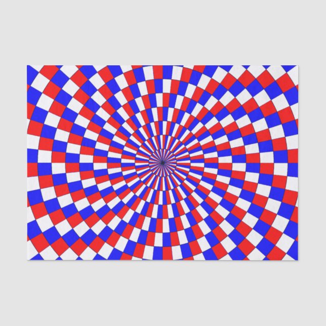 Papier Mousseline Spirale bleue rouge blanc par Kenneth Yoncich (Recto)