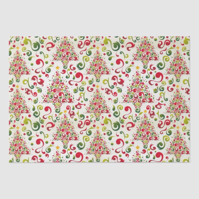 Papier Mousseline Spirales de sapin de Noël (Recto)