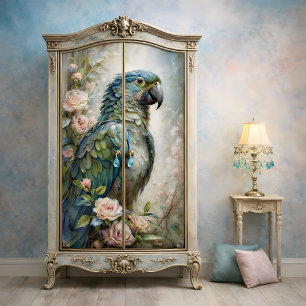 Papier Mousseline Splendeur de perroquet bleu en découpage