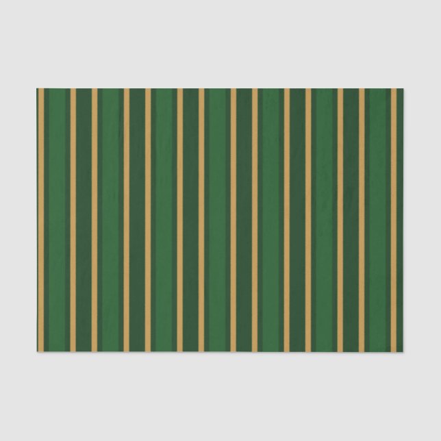 Papier Mousseline Springbok vert et or bonbons rayures (Recto)
