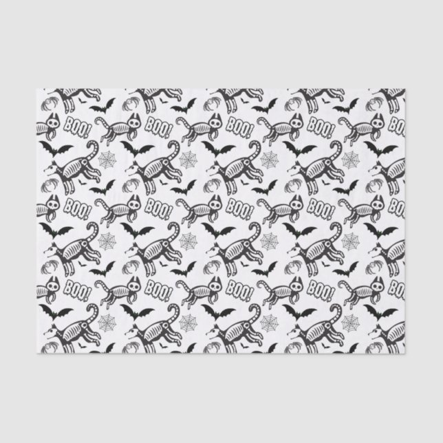 Papier Mousseline Squelette blanc animaux (Recto)