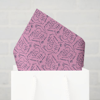 Papier Mousseline Squelette de pack plat - Pinkoween