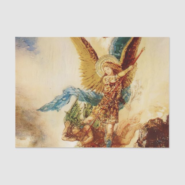 Papier Mousseline “St Micheal Vanquishing Satan” by Gustave Moreau (Recto)