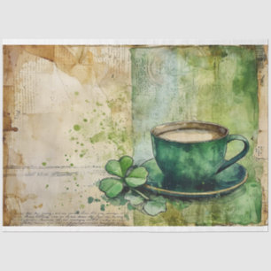 Papier Mousseline St Patrick Café Gaelic Green Fusion