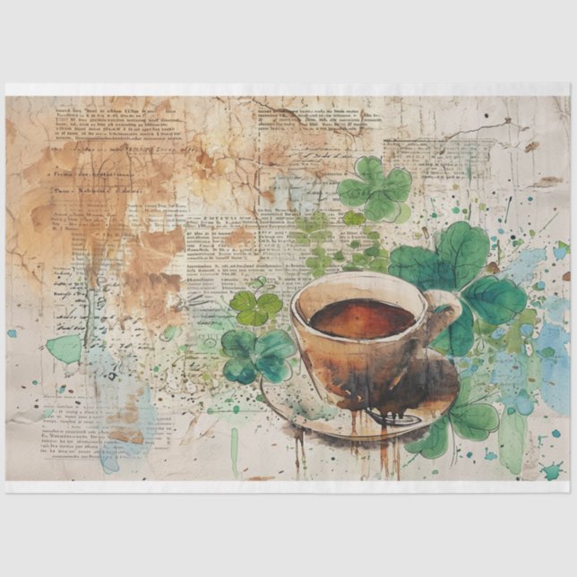 Papier Mousseline St Patrick Coffee Irish Mist et Java Bliss (Recto)