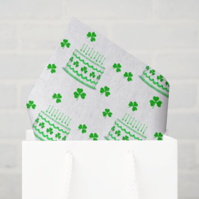 Papier Mousseline St. Patrick's Birthday Cake Pattern (Sac cadeau)