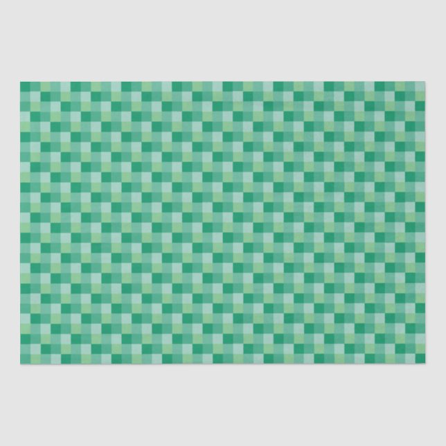 Papier Mousseline St. Patrick's Day Fun Adorable Green Checkerboard (Recto)