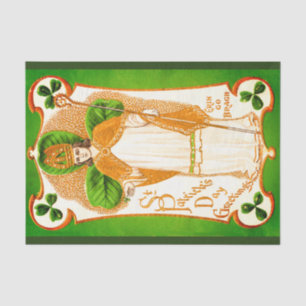 PAPIER MOUSSELINE ST. SHAMROCKS VERTS ET TRINITÉ DE LA JOURNÉE DE PA