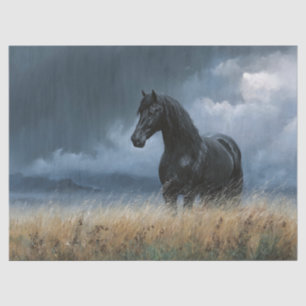 Papier Mousseline Stallion friésien noir Dramatique Découpage