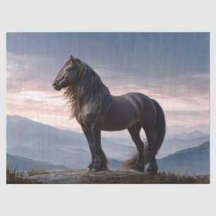 Papier Mousseline Stallion Noir Montagne du Cheval Sauvage Top Décou