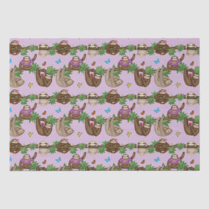 Papier Mousseline Stanley Sloth & amis papier de tissu pourpre