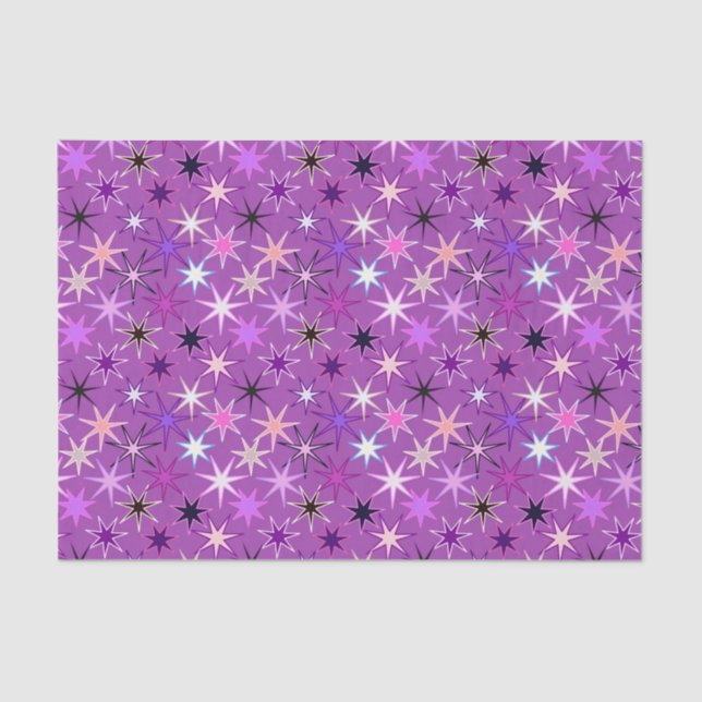 Papier Mousseline Starburst moderne imprimer, violet violet et orchi (Recto)